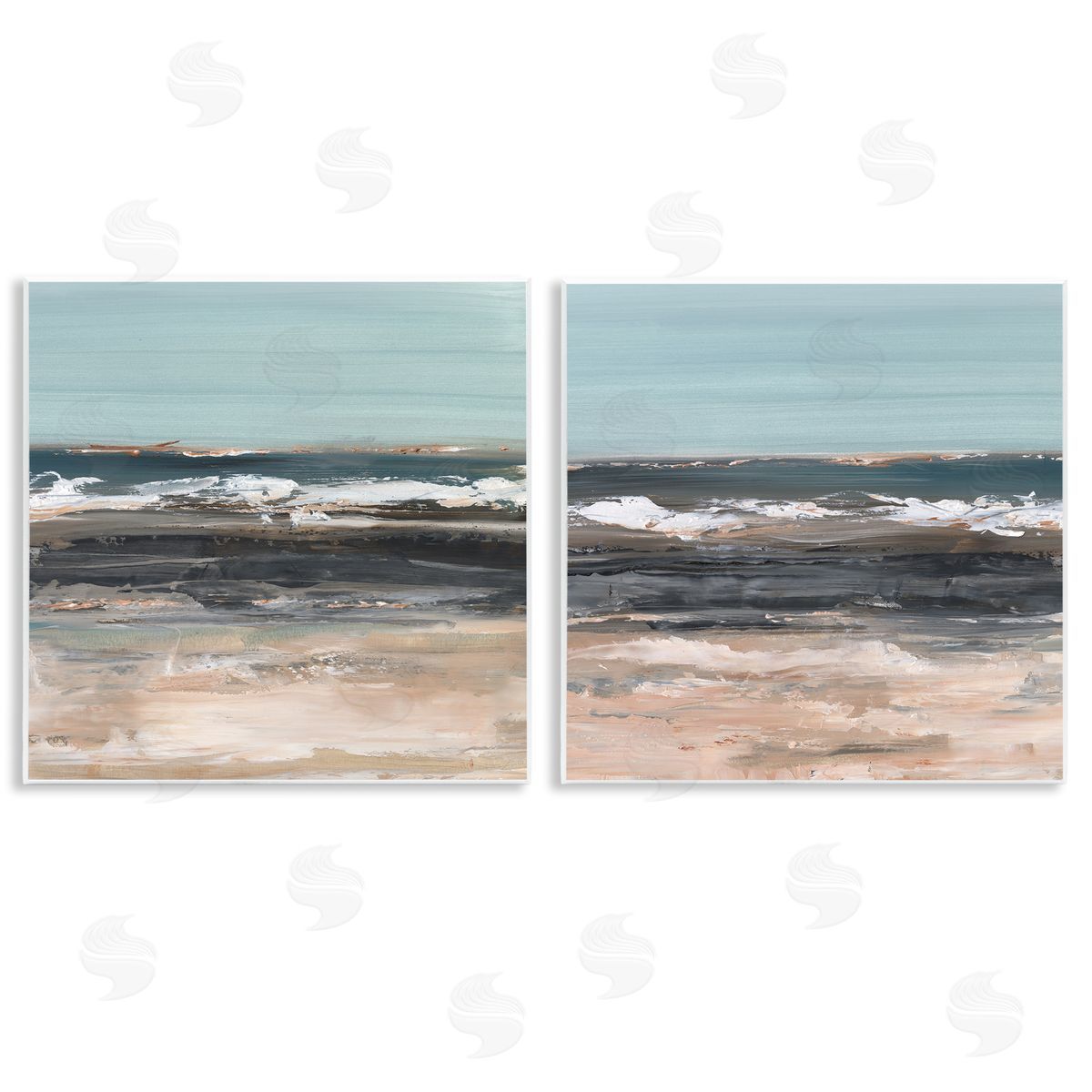 Summer Waves Abstract Wood Plaque Wall Art, Home Decor by Ethan Harper