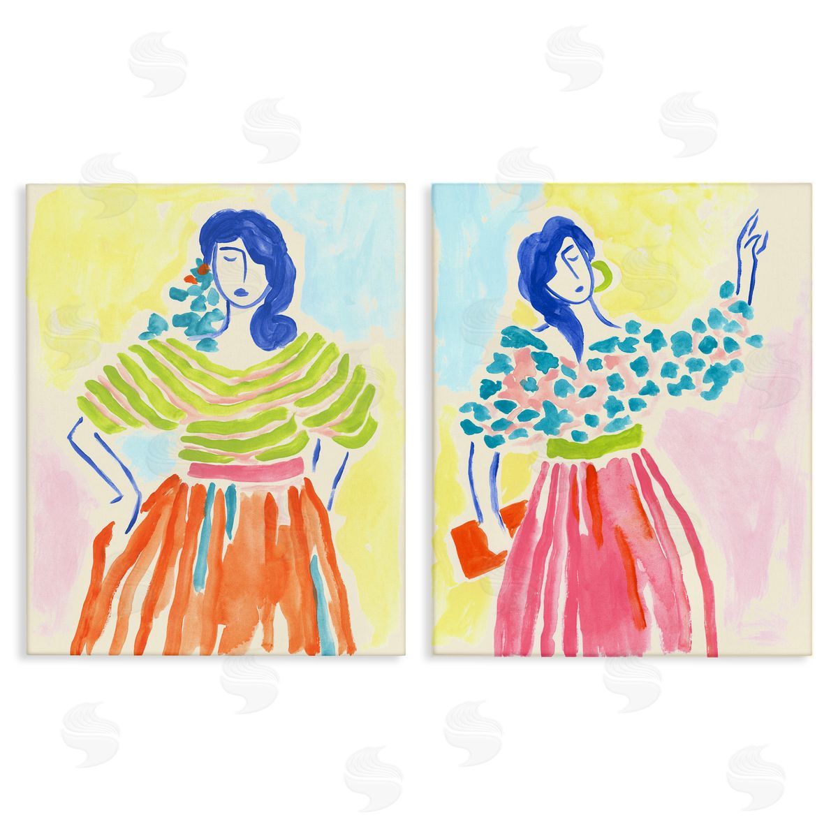 Stylish Women Bright Hues Canvas Wall Art, Home Decor by June Erica Vess