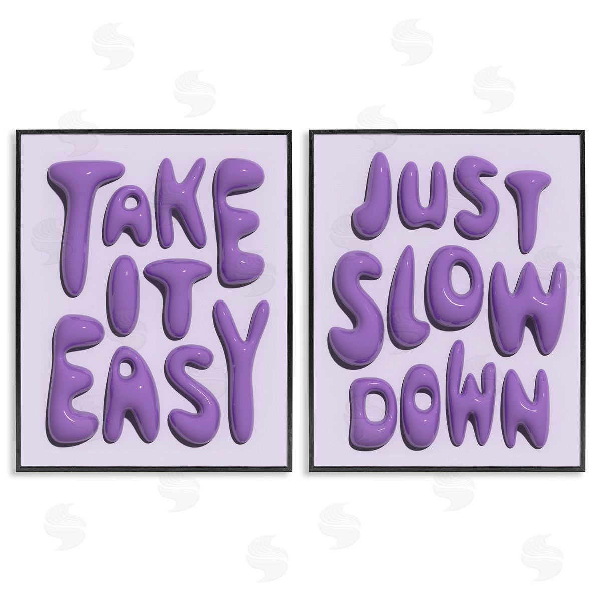Slow Down Take It Easy Black Frame Print Wall Art, Home Decor by Victoria Barnes