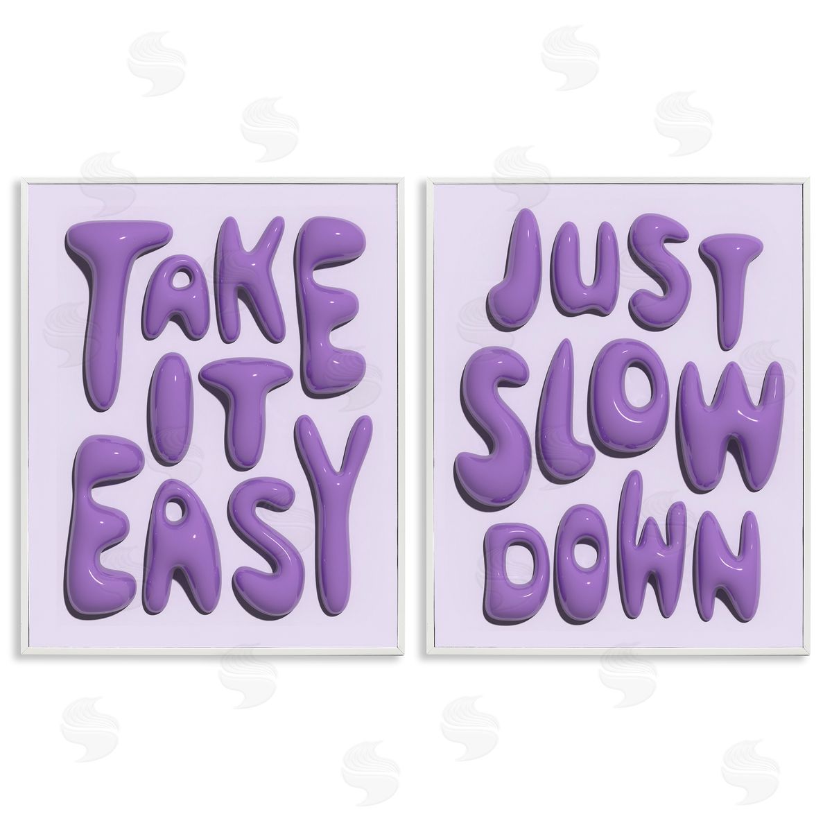 Slow Down Take It Easy White Frame Print Wall Art, Home Decor by Victoria Barnes