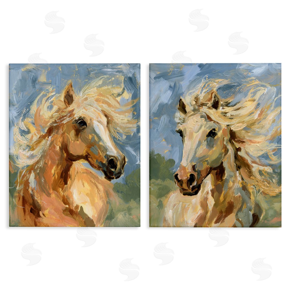 Windblown Manes Horses Canvas Wall Art, Home Decor by Victoria Barnes