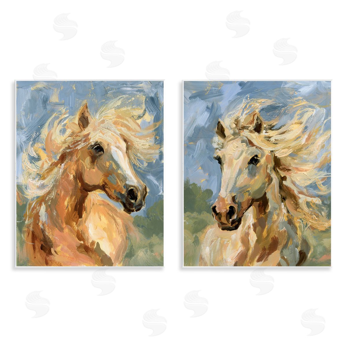 Windblown Manes Horses Wood Plaque Wall Art, Home Decor by Victoria Barnes