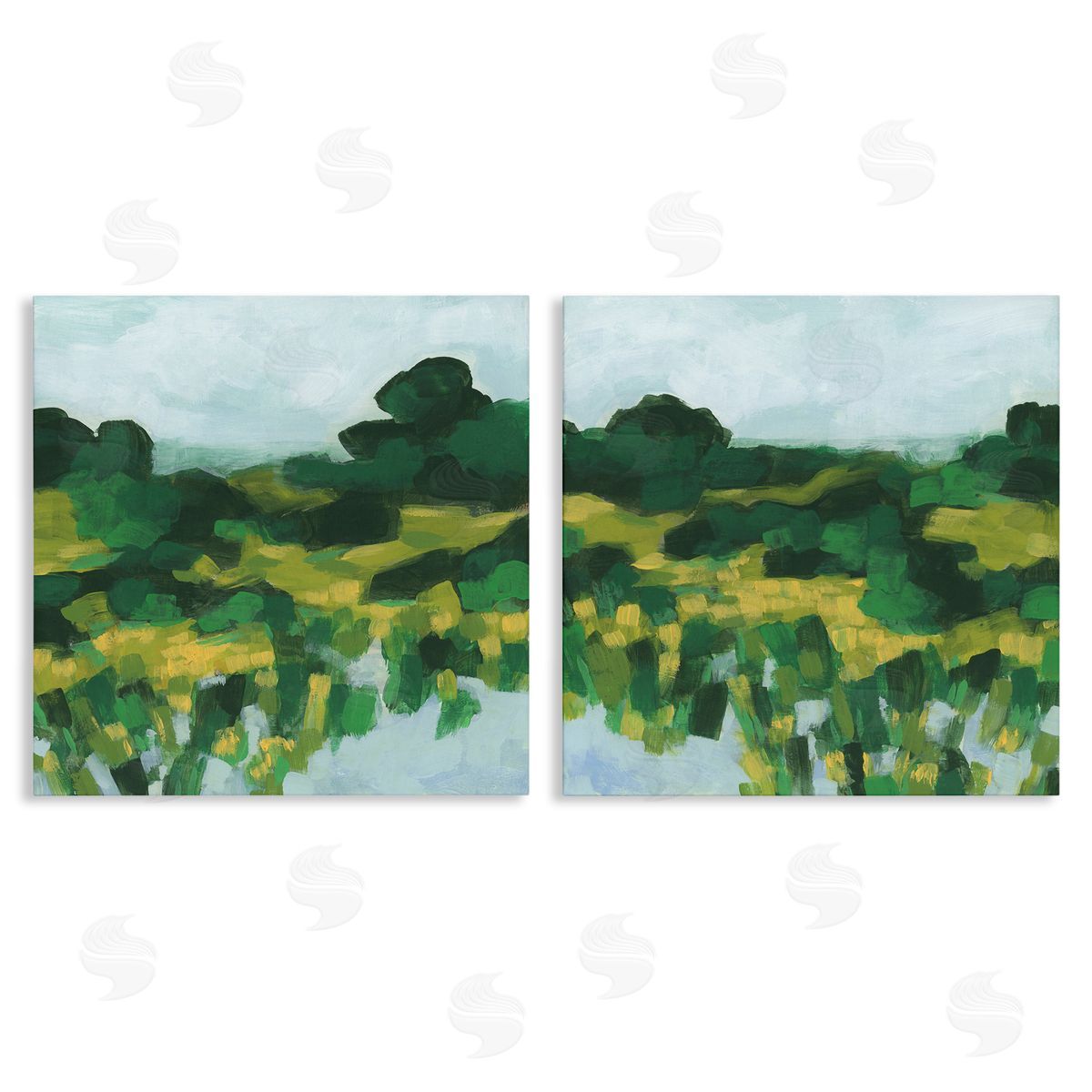 Reflecting Green Nature Canvas Wall Art, Home Decor by June Erica Vess