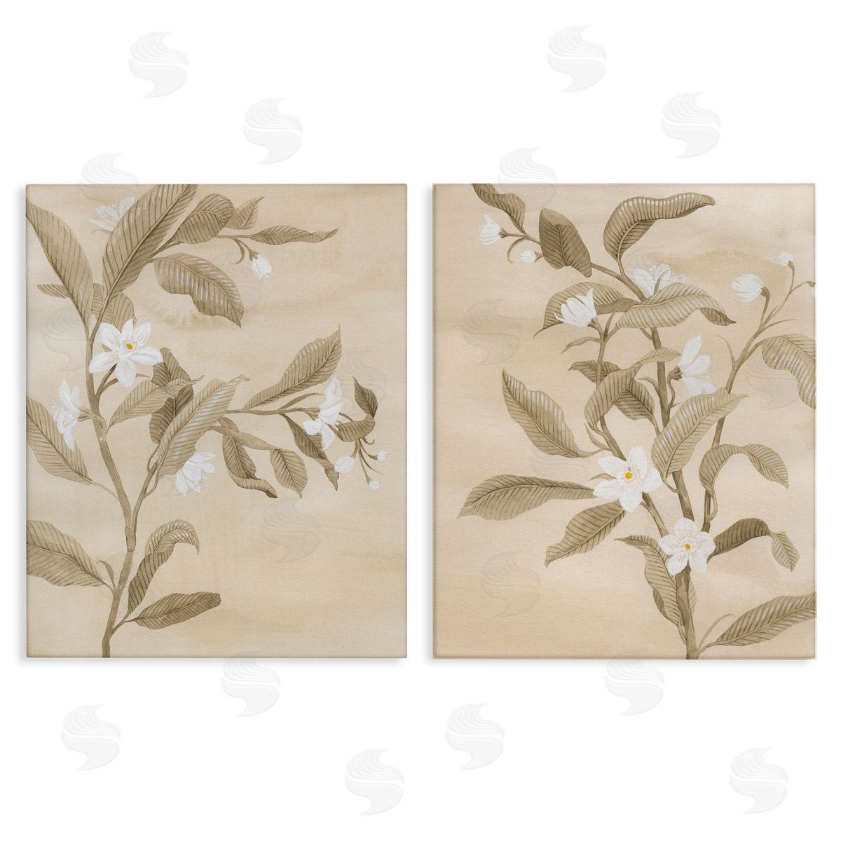 White Daffodils Budding Canvas Wall Art, Home Decor by Grace Popp
