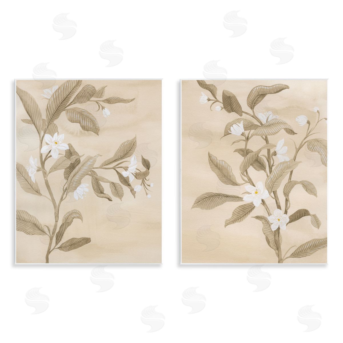 White Daffodils Budding Wood Plaque Wall Art, Home Decor by Grace Popp