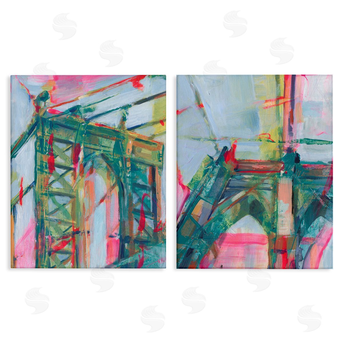 Bridge Arches Abstractions Canvas Wall Art, Home Decor by Ethan Harper