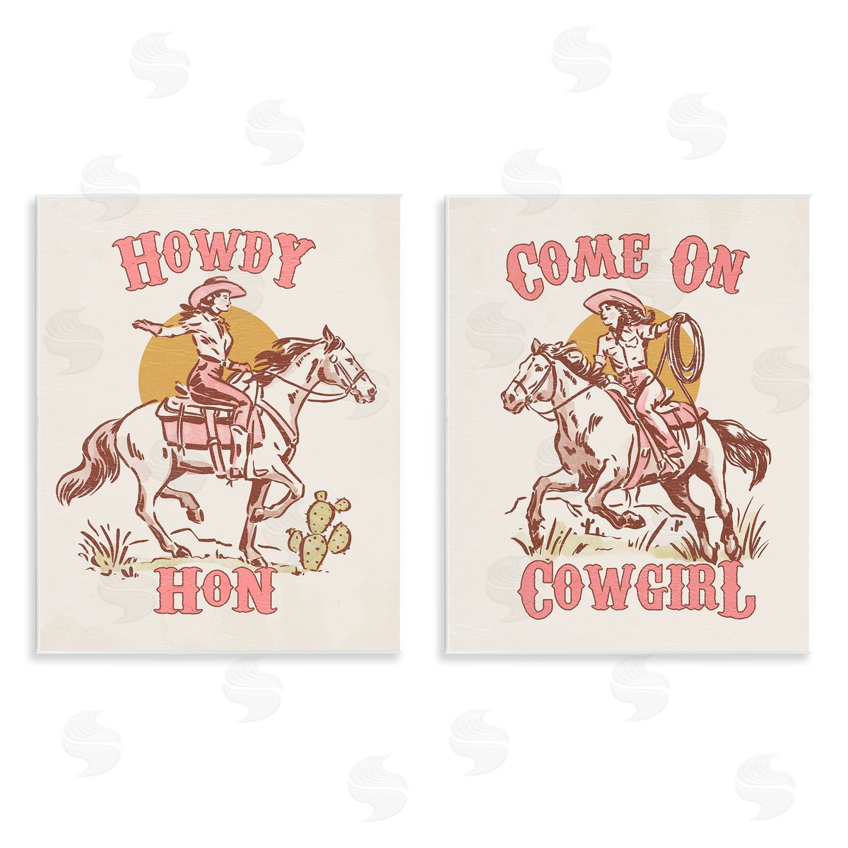 Pastel Cowgirl Phrases Wood Plaque Wall Art, Home Decor by Victoria Barnes