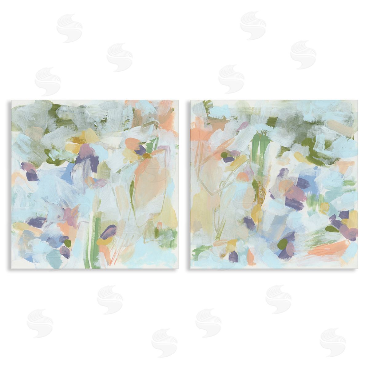 Pastel Abstract Expressions Canvas Wall Art, Home Decor by June Erica Vess