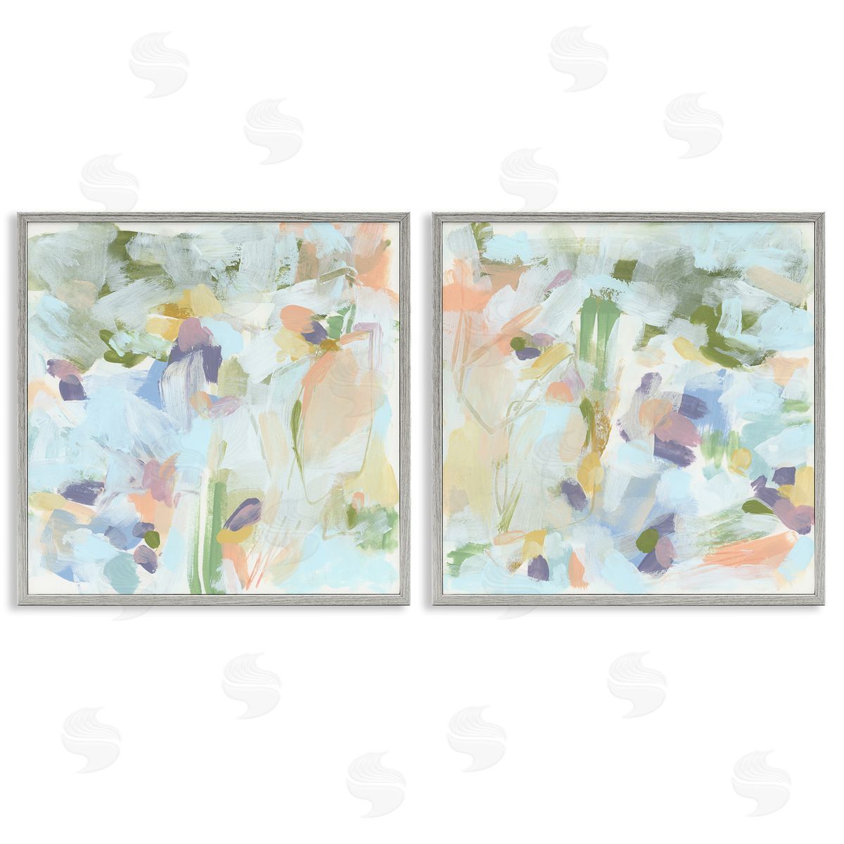 Pastel Abstract Expressions Grey Frame Print Wall Art, Home Decor by June Erica Vess
