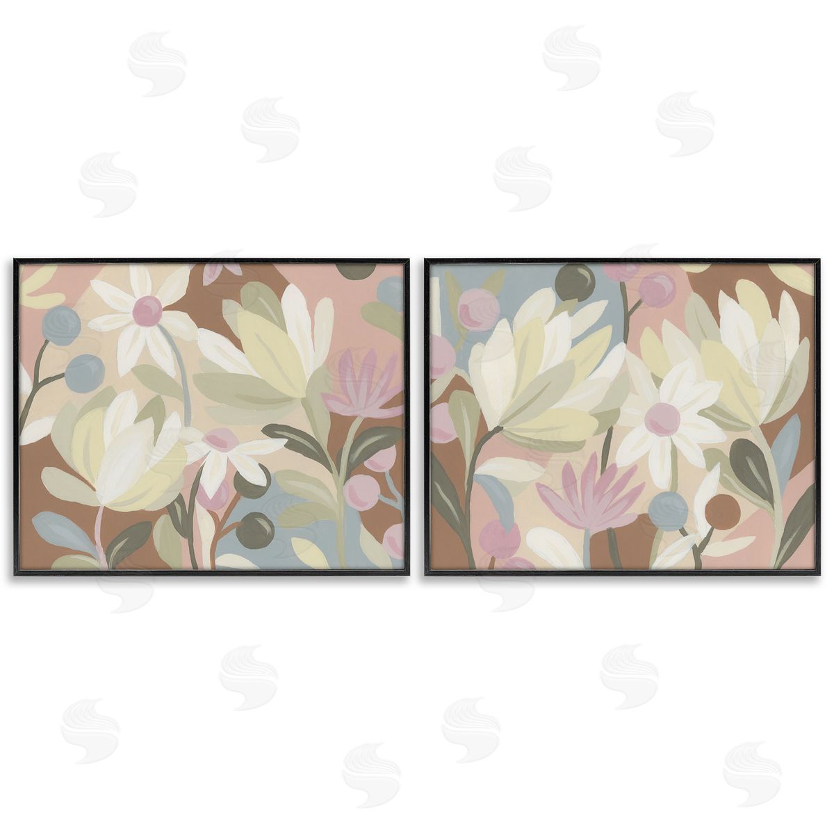 Charming Muted Foliage Black Frame Print Wall Art, Home Decor by June Erica Vess