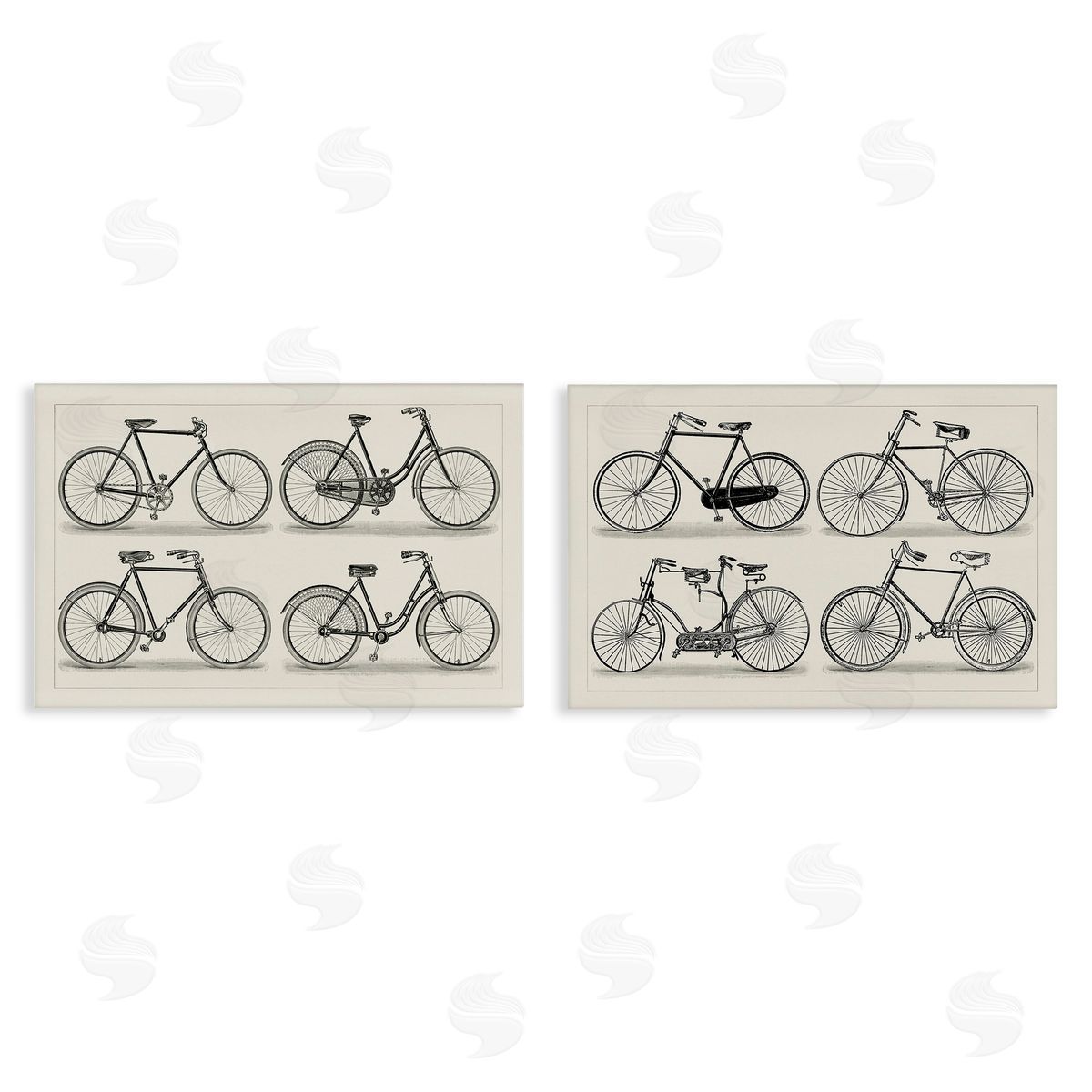 Vintage Bicycle Styles Canvas Wall Art, Home Decor by Vision Studio