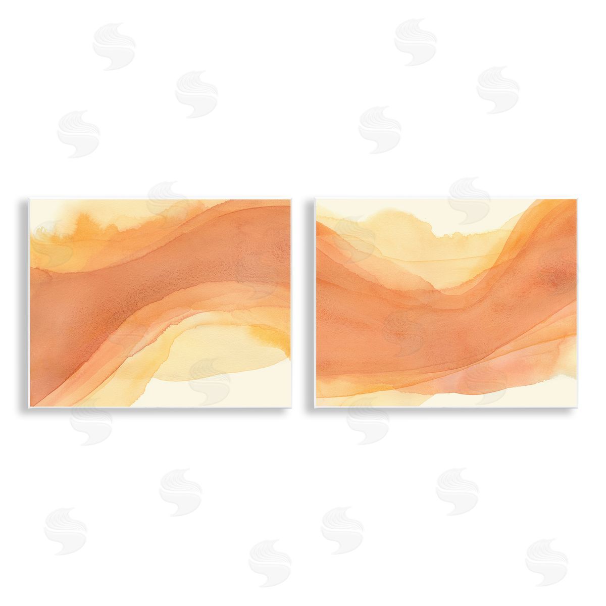 Curving Orange Waves Wood Plaque Wall Art, Home Decor by Grace Popp