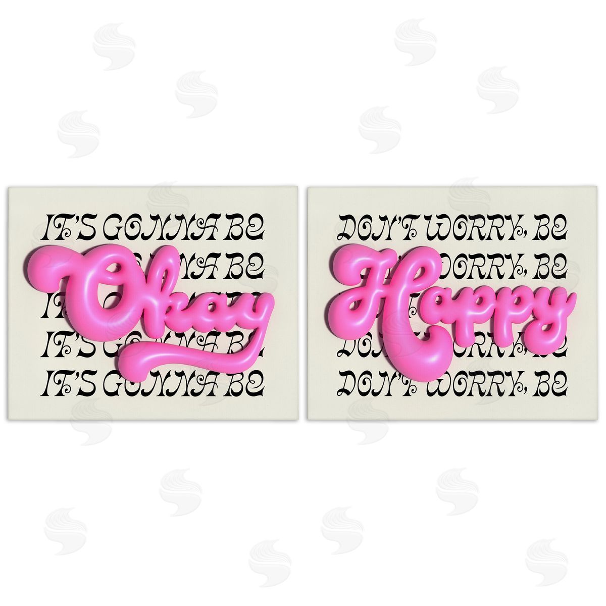 Uplifting Bubble Phrases Canvas Wall Art, Home Decor by Victoria Barnes