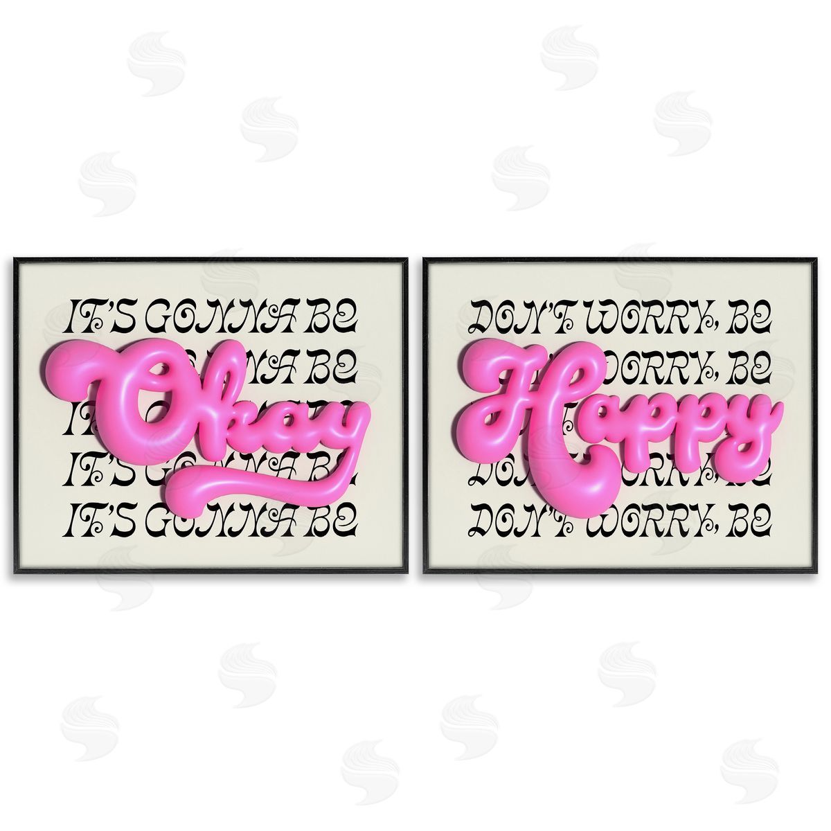 Uplifting Bubble Phrases Black Frame Print Wall Art, Home Decor by Victoria Barnes