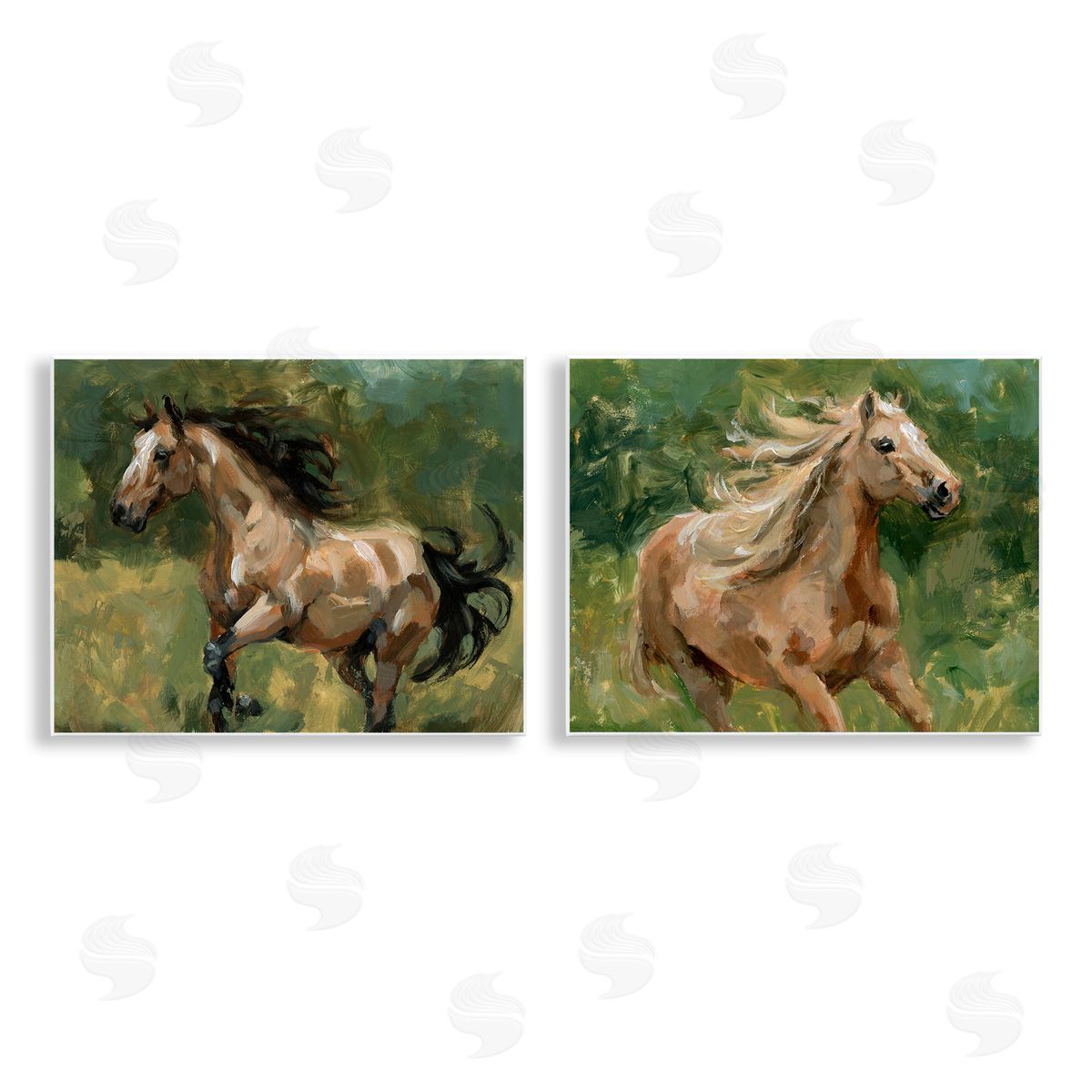 Trotting Horse Visages Wood Plaque Wall Art, Home Decor by Victoria Barnes