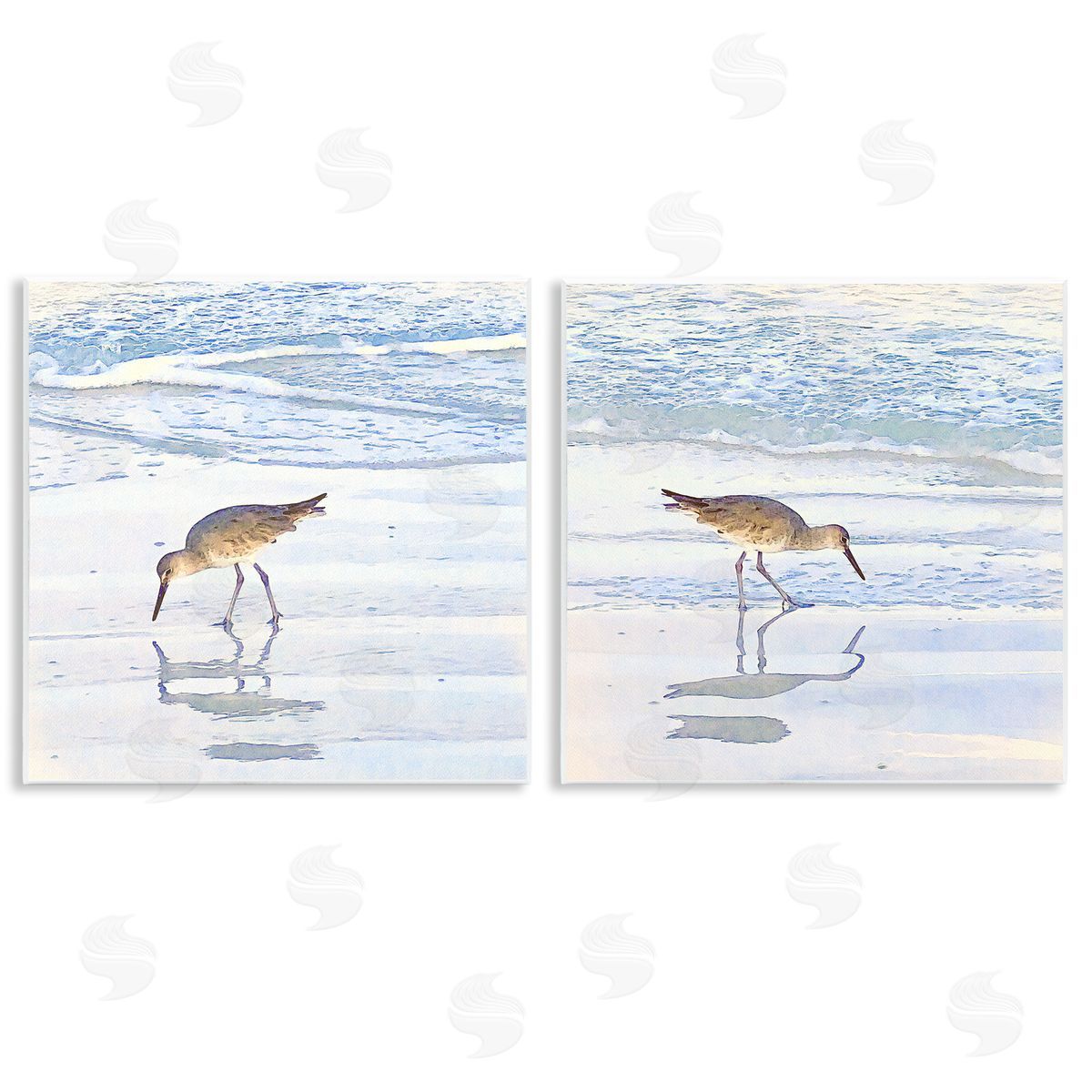Seaside Sandpiper Birds Wood Plaque Wall Art, Home Decor by Christine Zalewski