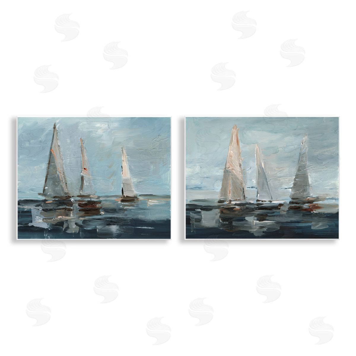 Sailboat Seascape Impressions Wood Plaque Wall Art, Home Decor by Ethan Harper