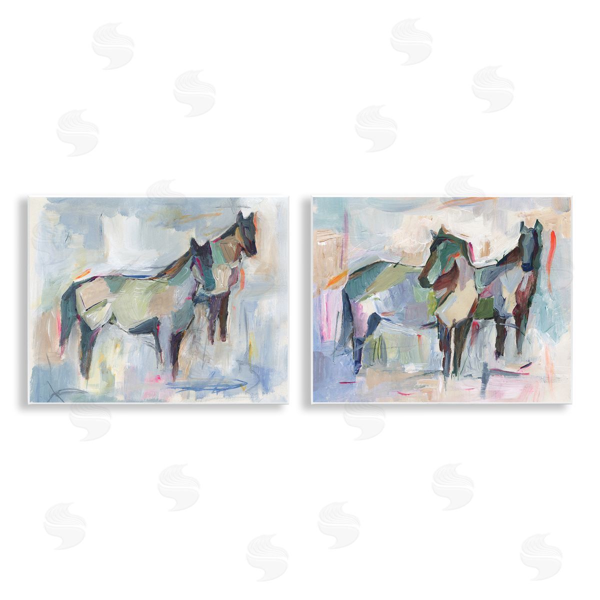 Ambiguous Horse Visages Wood Plaque Wall Art, Home Decor by Ethan Harper