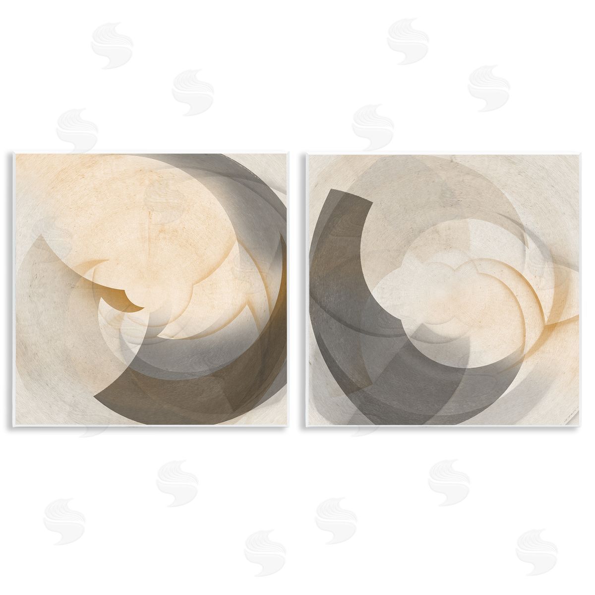 Shadowed Swoop Abstracts Wood Plaque Wall Art, Home Decor by Noah Bay