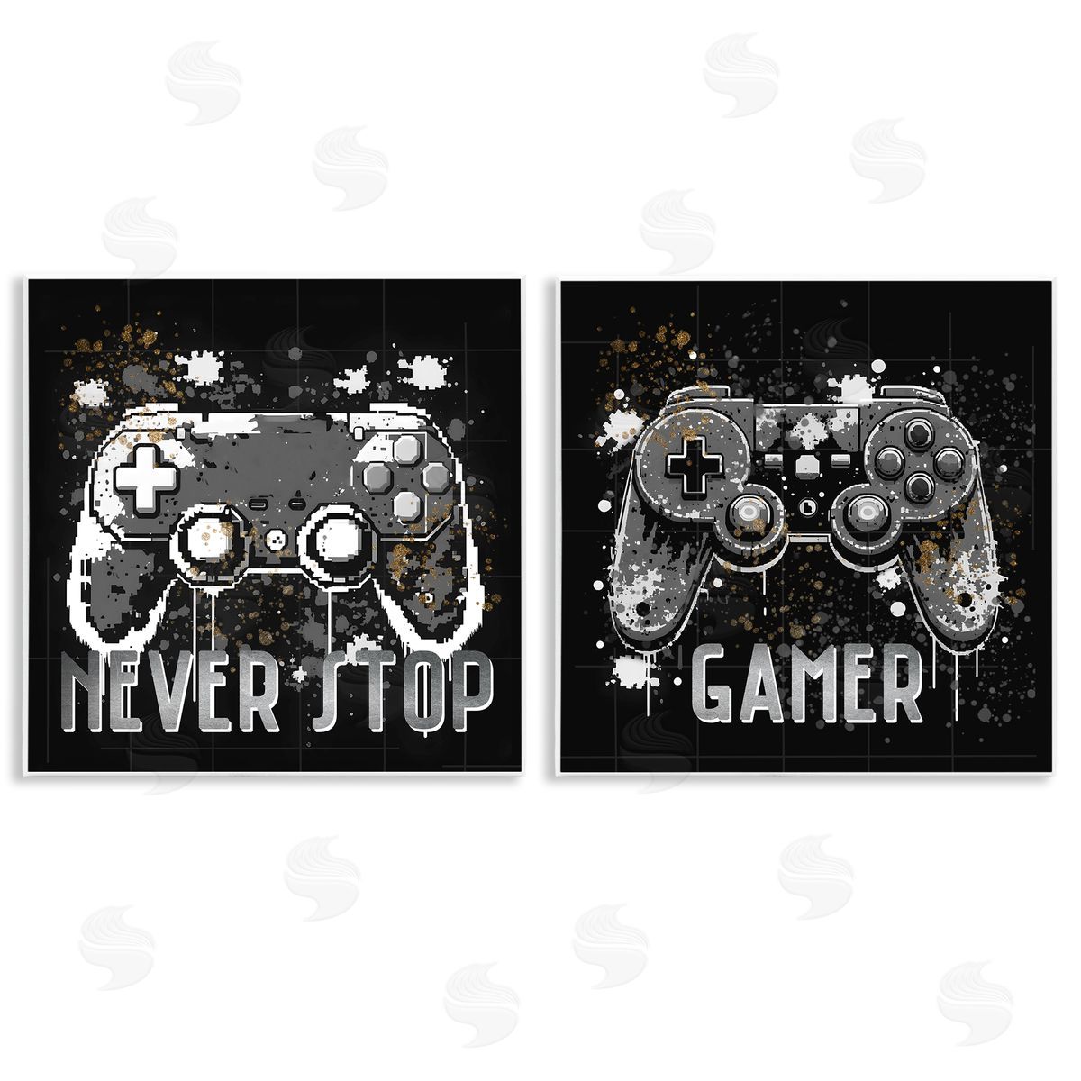 Never Stop Modern Gamer Wood Plaque Wall Art, Home Decor by Kim Allen