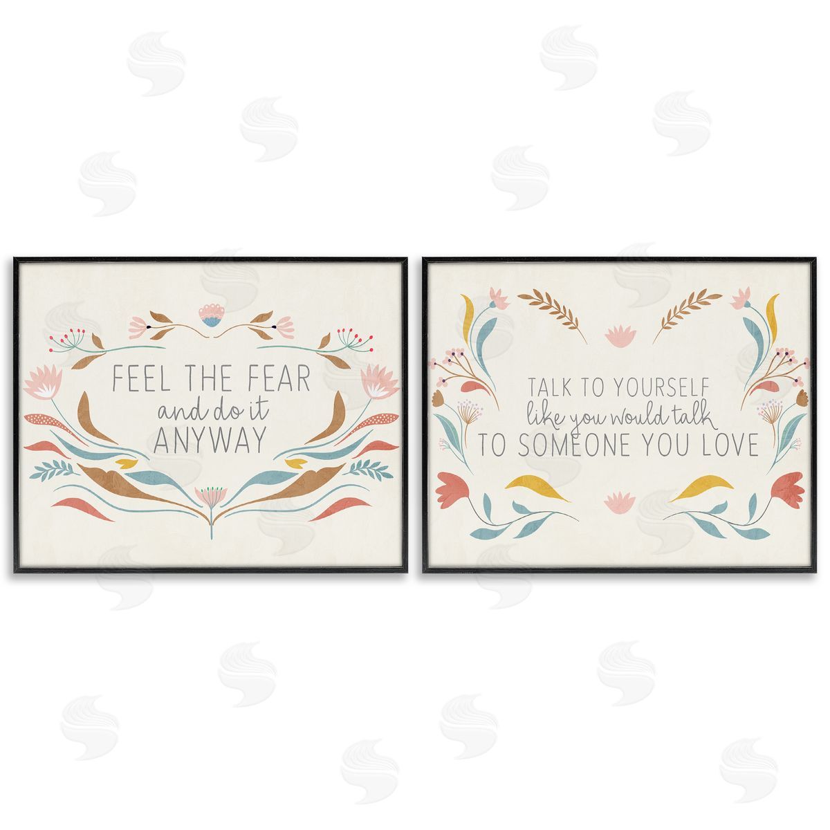 Comforting Confident Phrases Black Frame Print Wall Art, Home Decor by Kim Allen