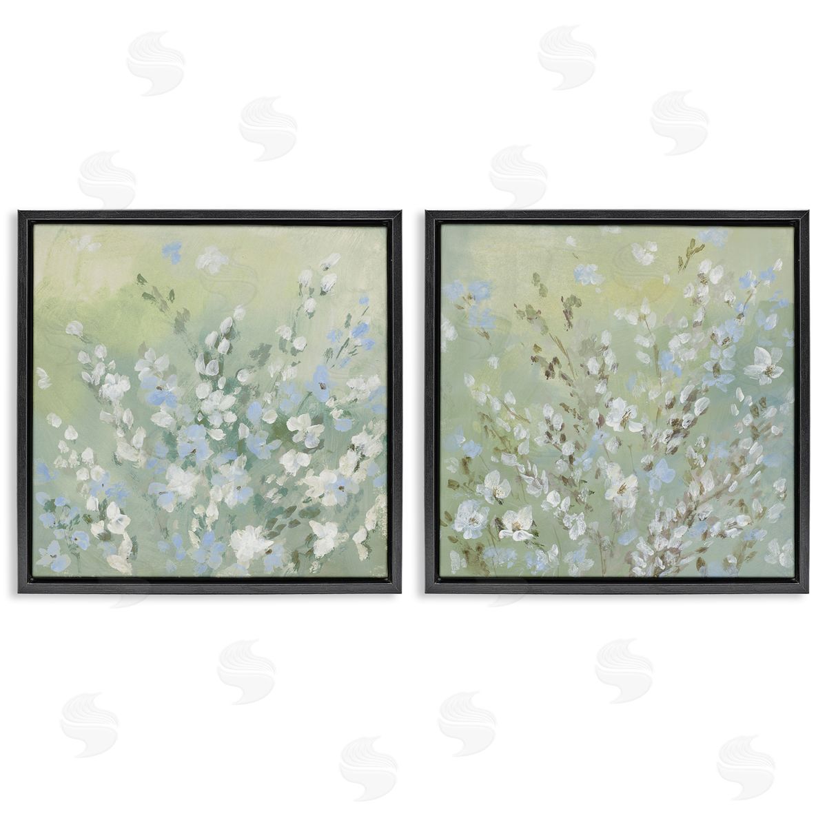 Lanie Loreth Wispy Willows Blooms Black Floating Frame Canvas Wall Art Print
