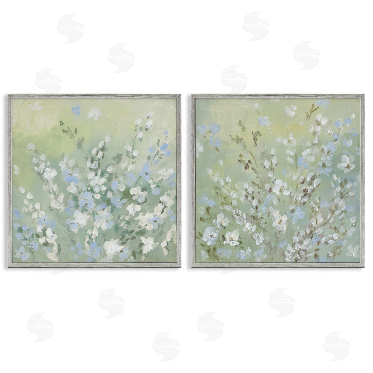 Lanie Loreth Wispy Willows Blooms Gray Framed Giclee Wall Art Print