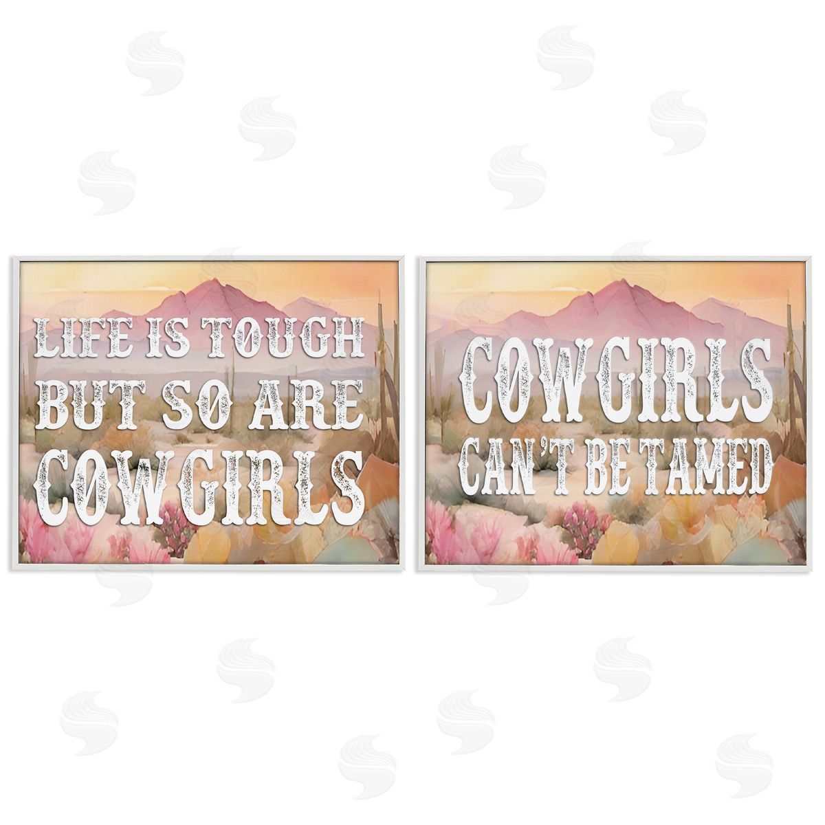 Tough Cowgirls Phrases White Frame Print Wall Art, Home Decor by Lettered and Lined
