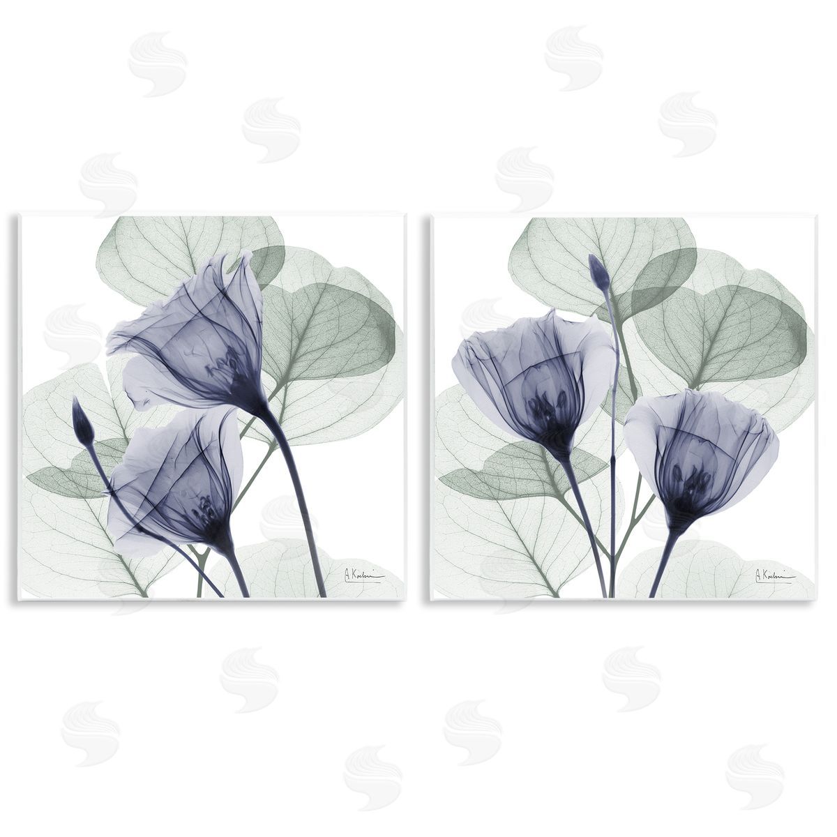 Fading Florals & Herbs Wood Plaque Wall Art, Home Decor by Albert Koetsier