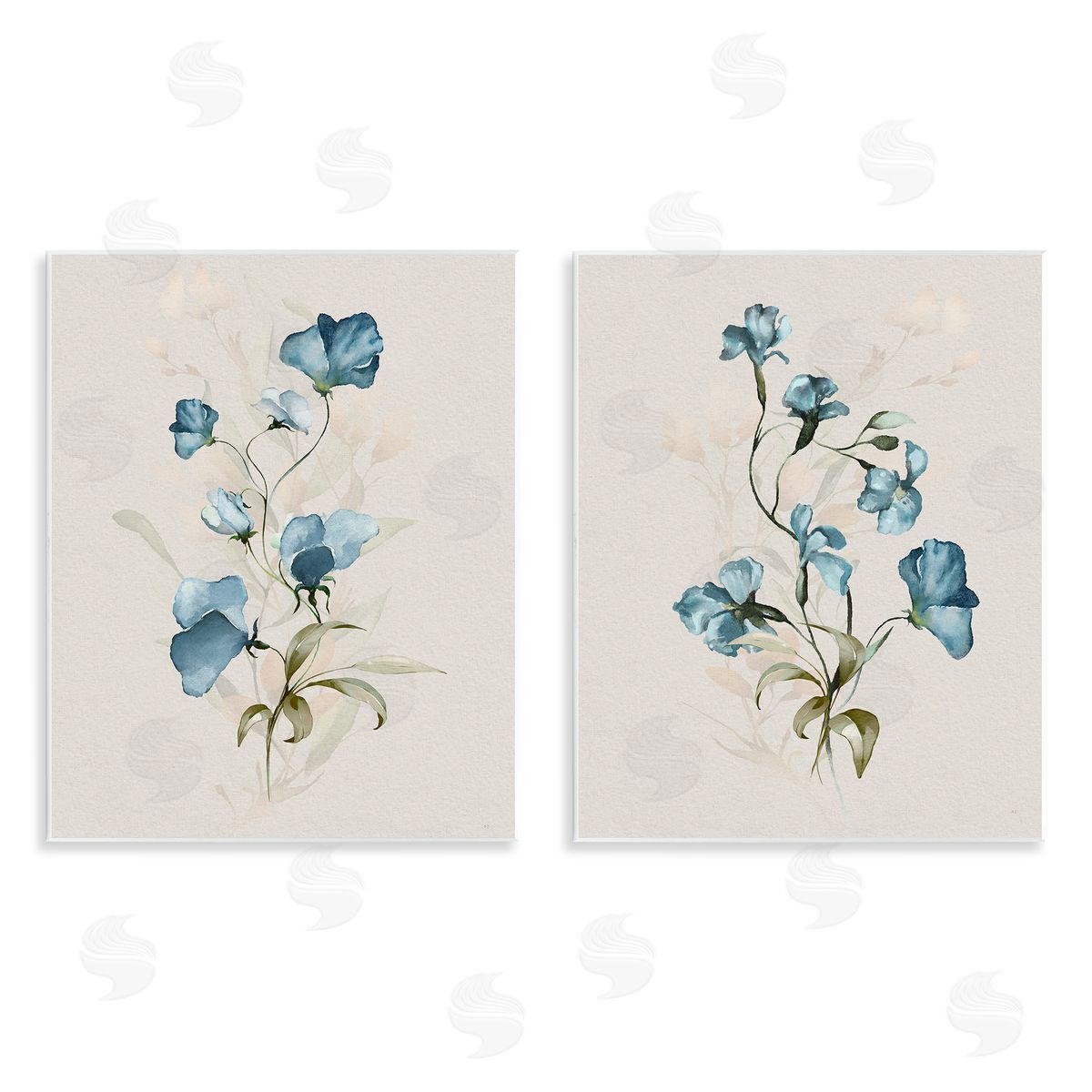 Blue Botanical Herbs Wood Plaque Wall Art, Home Decor by Susan Jill