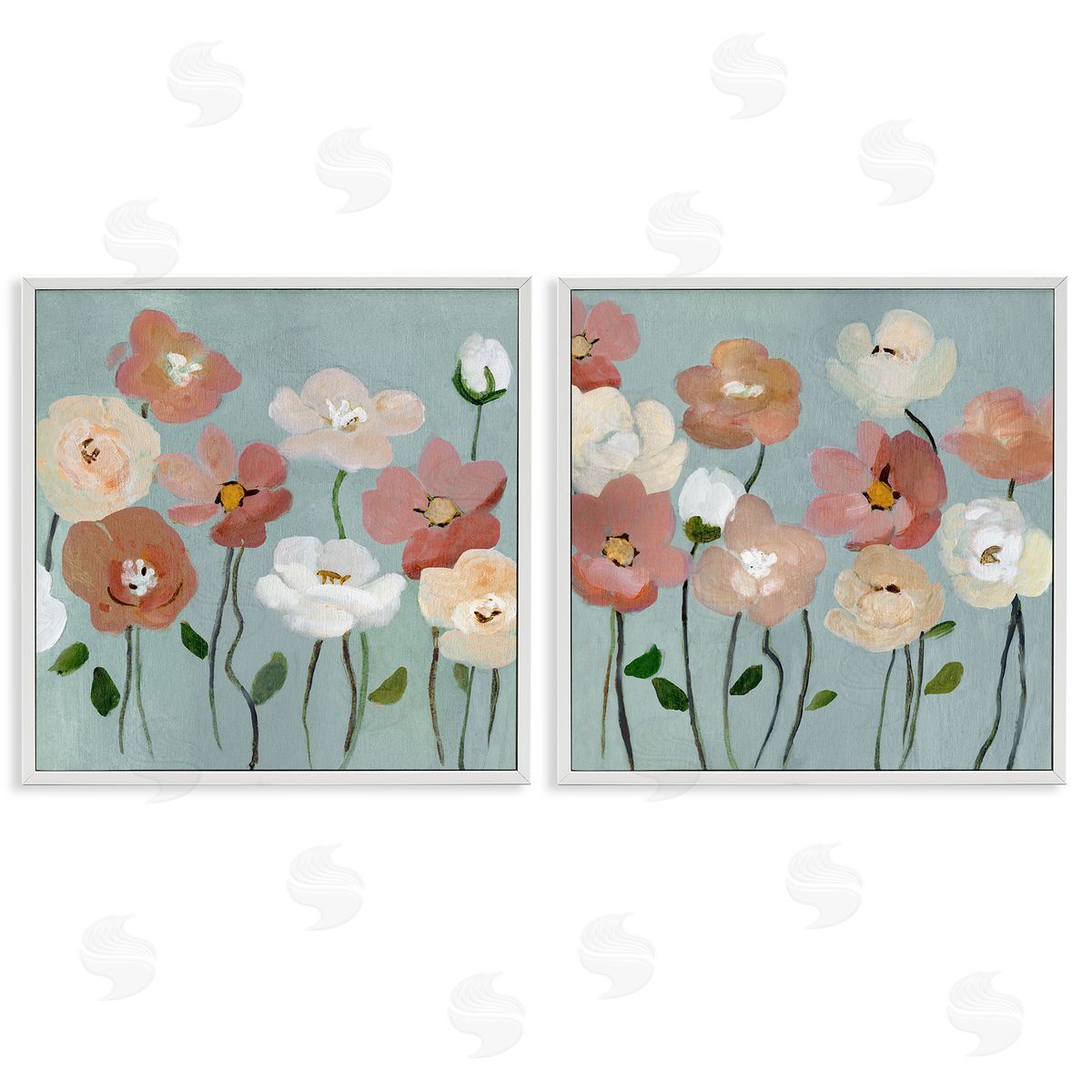 Budding Boho Blooms White Frame Print Wall Art, Home Decor by Charity Henderson