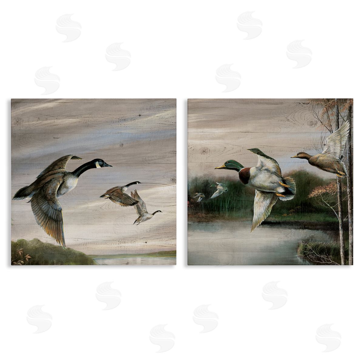 Geese & Ducks in Nature Canvas Wall Art, Home Decor by Ruane Manning