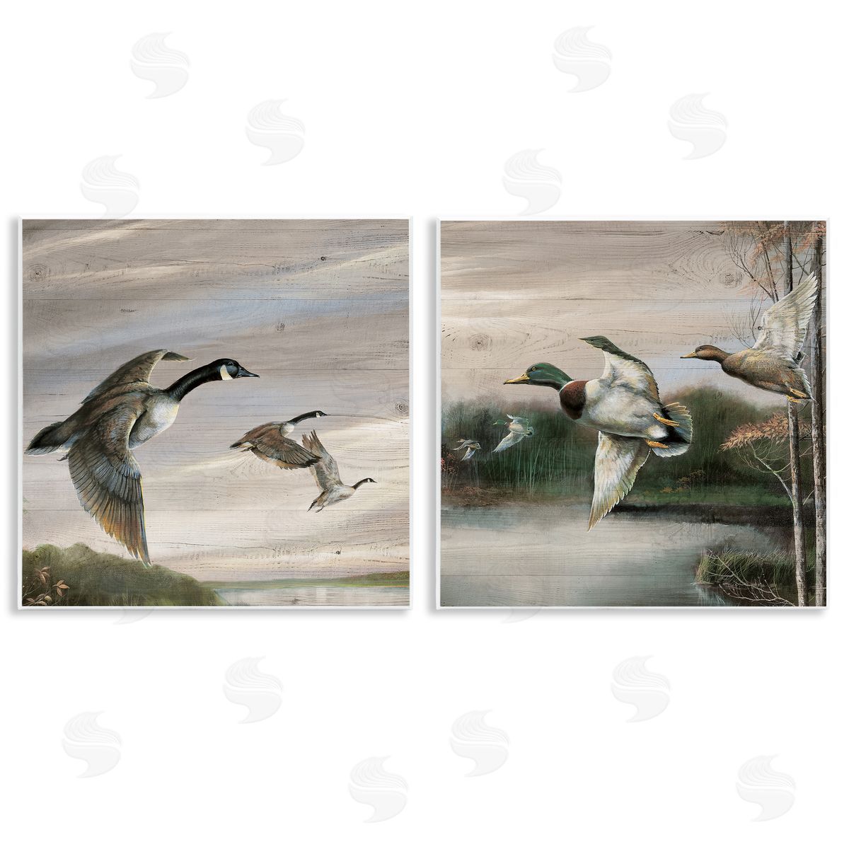 Geese & Ducks in Nature Wood Plaque Wall Art, Home Decor by Ruane Manning