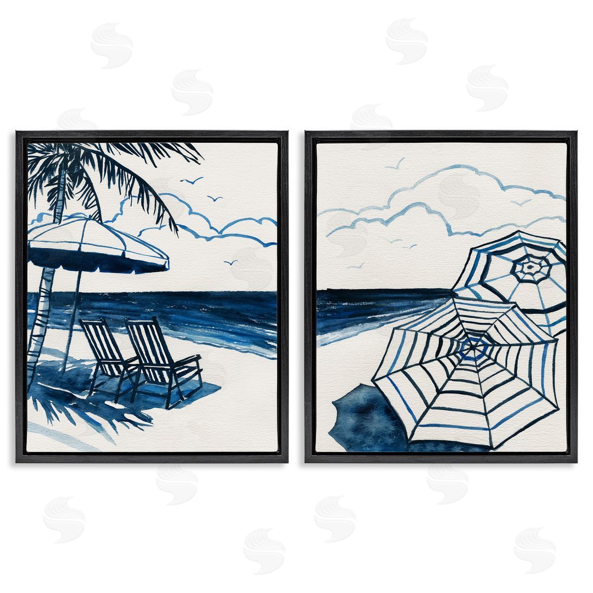 Tropical Ocean Views Black Floating Frame Canvas Wall Art, Home Decor by Carol Robinson
