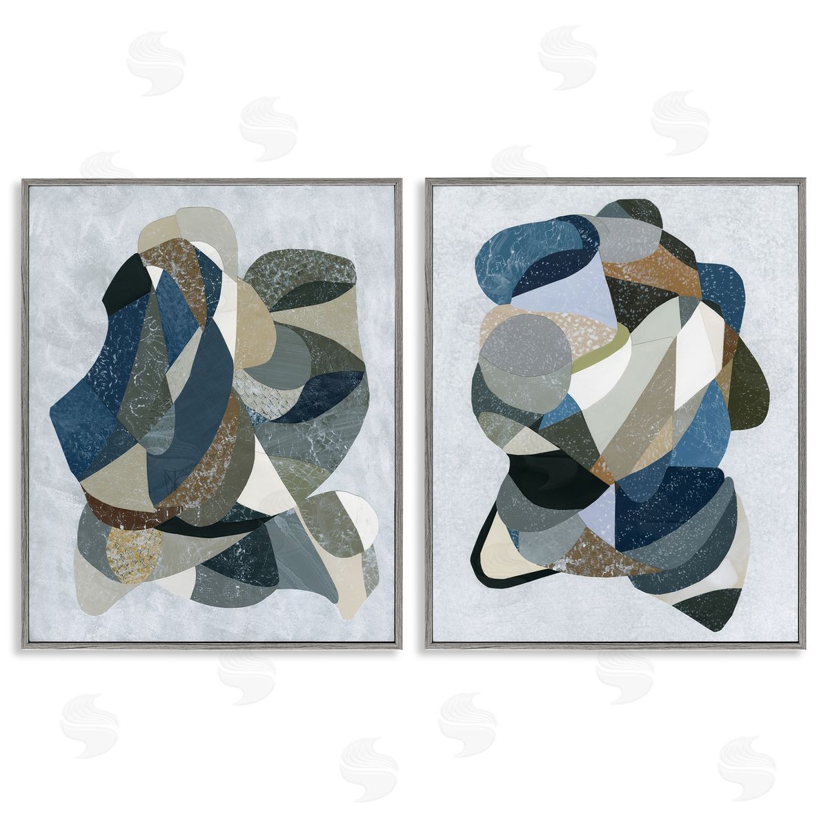 Neutral Geometric Patterns Grey Frame Print Wall Art, Home Decor by Coco Good