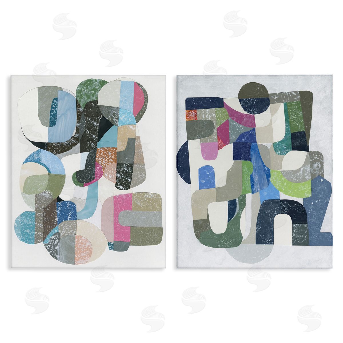 Retro Pastel Geometrics Canvas Wall Art, Home Decor by Coco Good