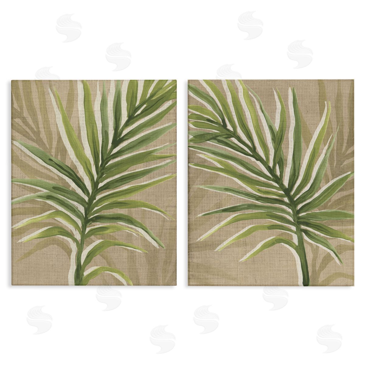 Natural Palm Leaves Canvas Wall Art, Home Decor by June Erica Vess
