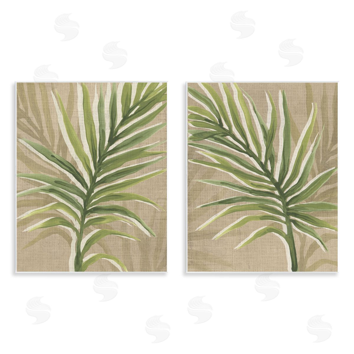 Natural Palm Leaves Wood Plaque Wall Art, Home Decor by June Erica Vess
