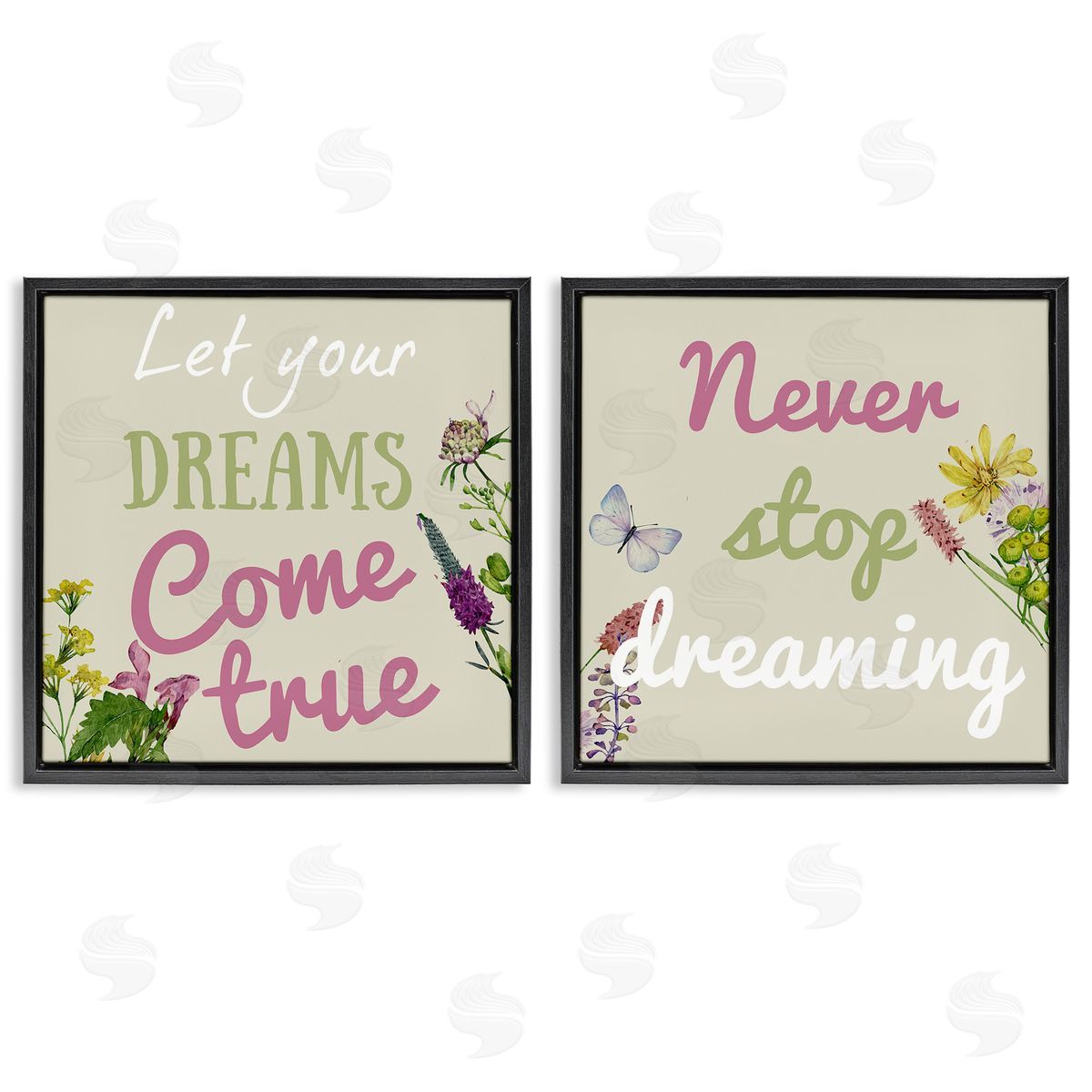 Motivational Dream Sentiments Black Floating Frame Canvas Wall Art, Home Decor by Kim Allen
