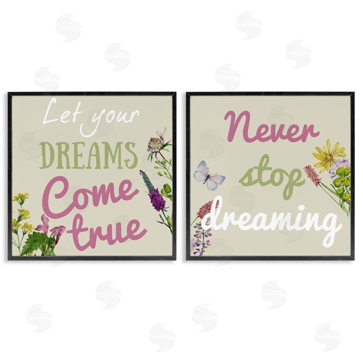 Motivational Dream Sentiments Black Frame Print Wall Art, Home Decor by Kim Allen