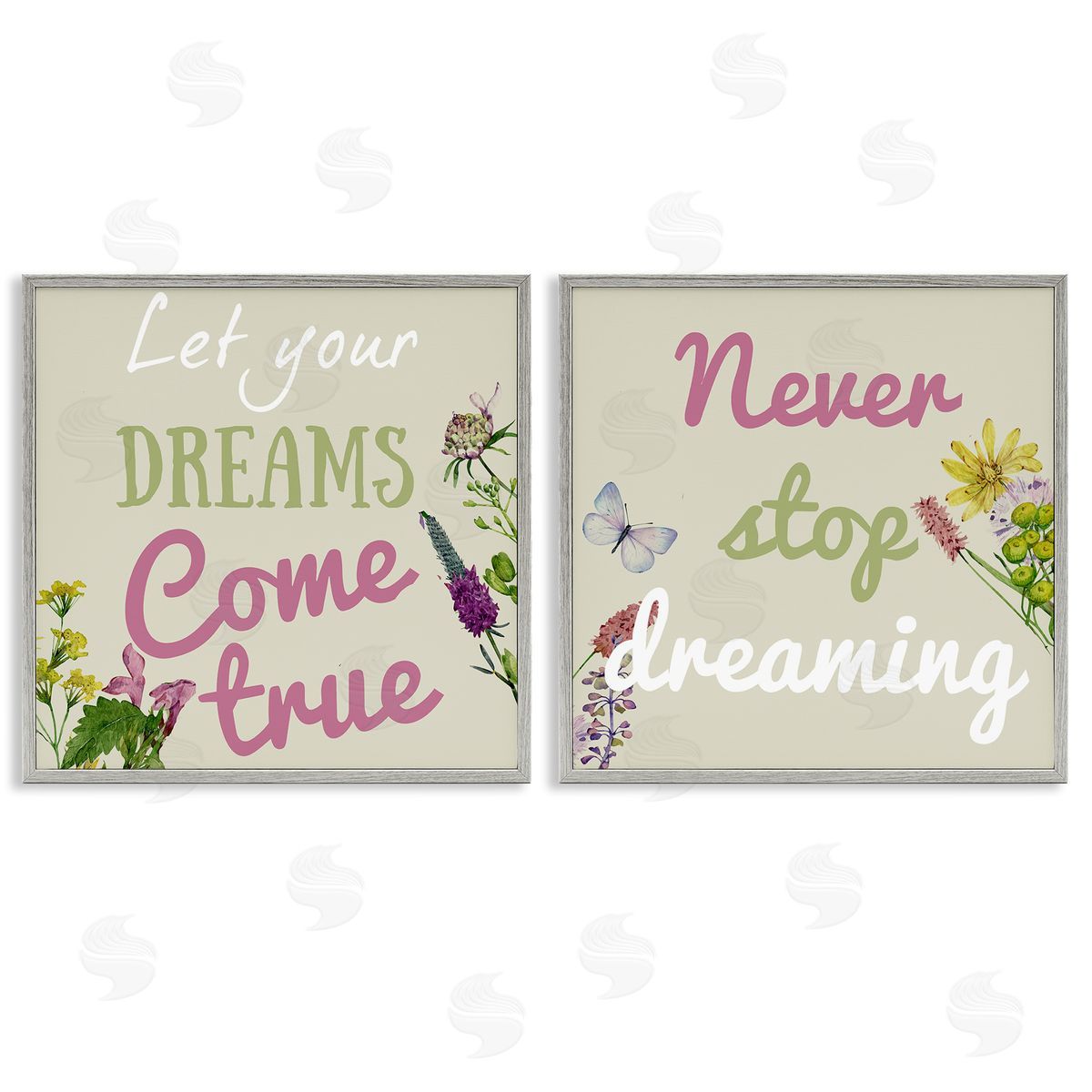 Motivational Dream Sentiments Grey Frame Print Wall Art, Home Decor by Kim Allen