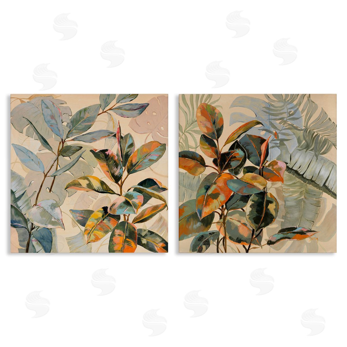 Neutral Tropical Organics Canvas Wall Art, Home Decor by Dusza