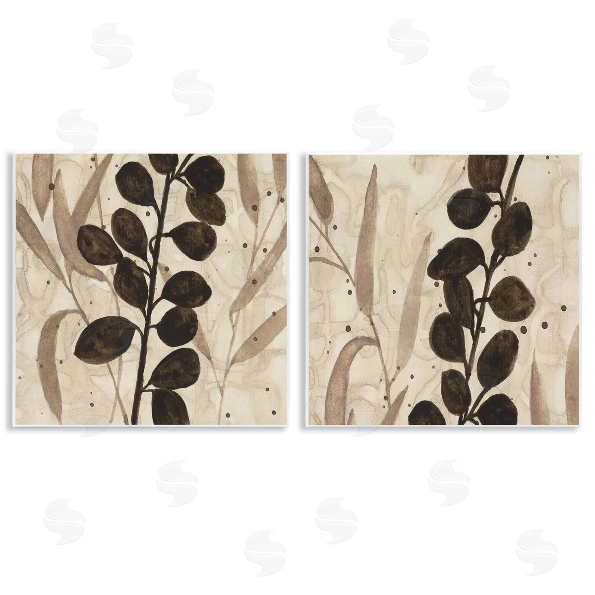 Natural Tone Sprouting Leaves Wood Plaque Wall Art, Home Decor by Krinlox