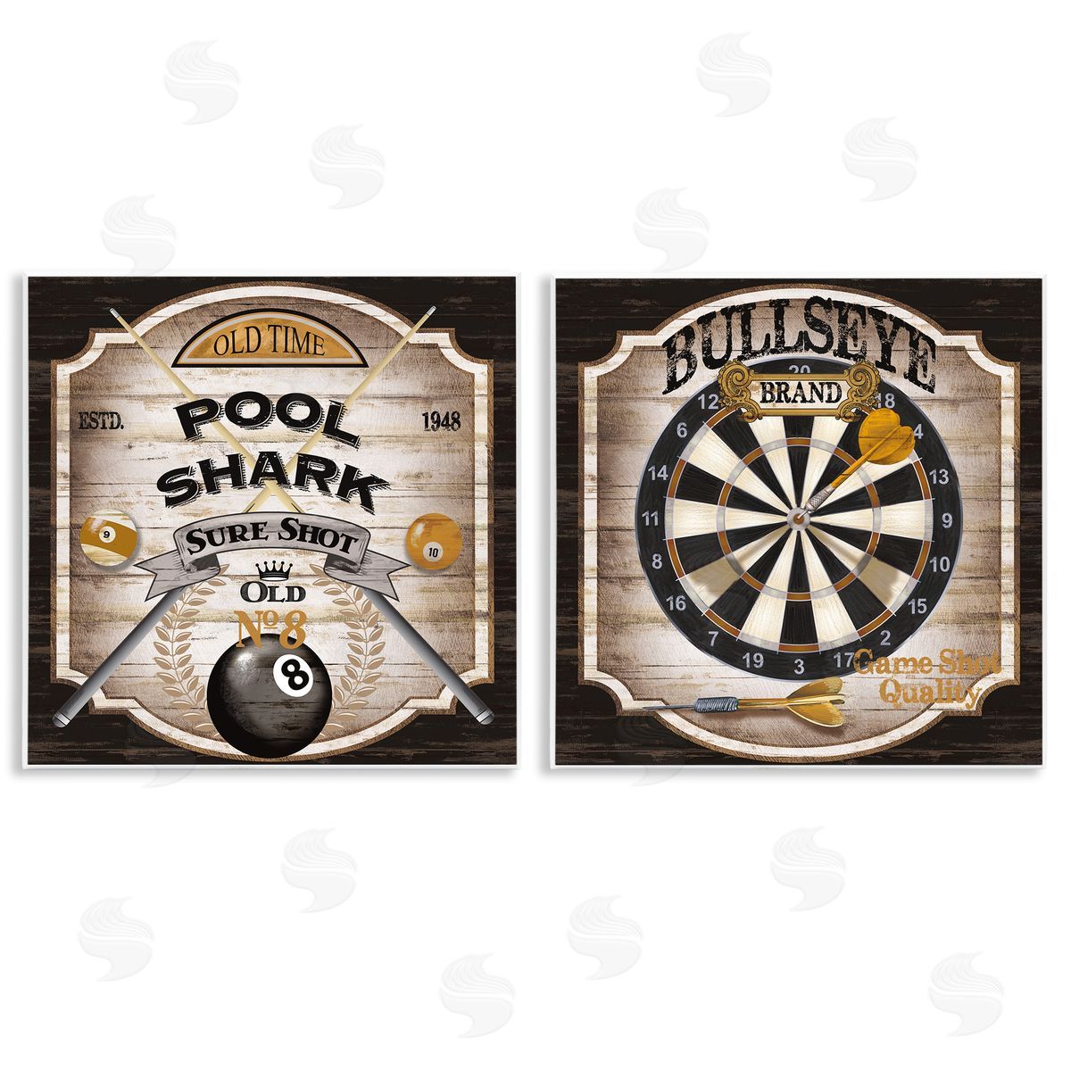 Conrad Knutsen Pub Sports Pool & Darts Canvas Wall Art Print