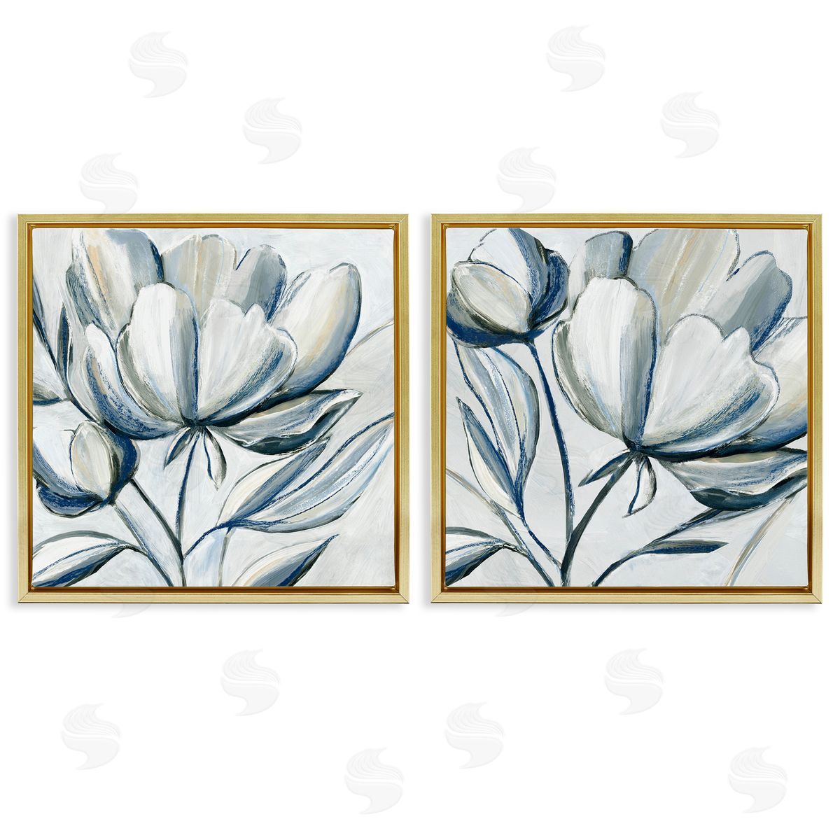 Hannah Dawson Brushed Grey Tulips Canvas Wall Art Print