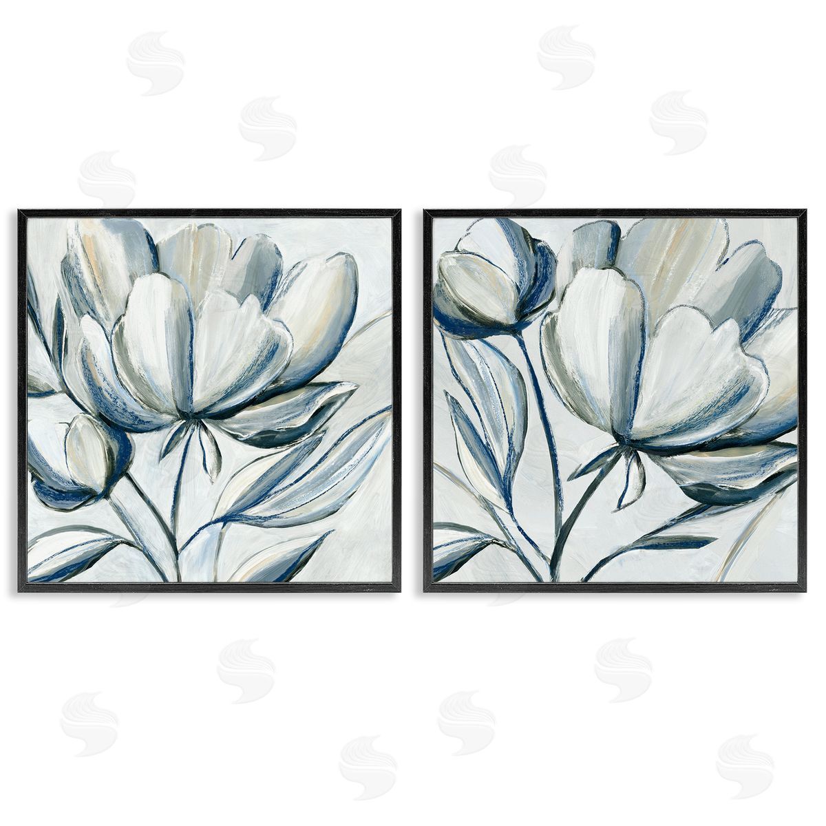 Hannah Dawson Brushed Grey Tulips Canvas Wall Art Print