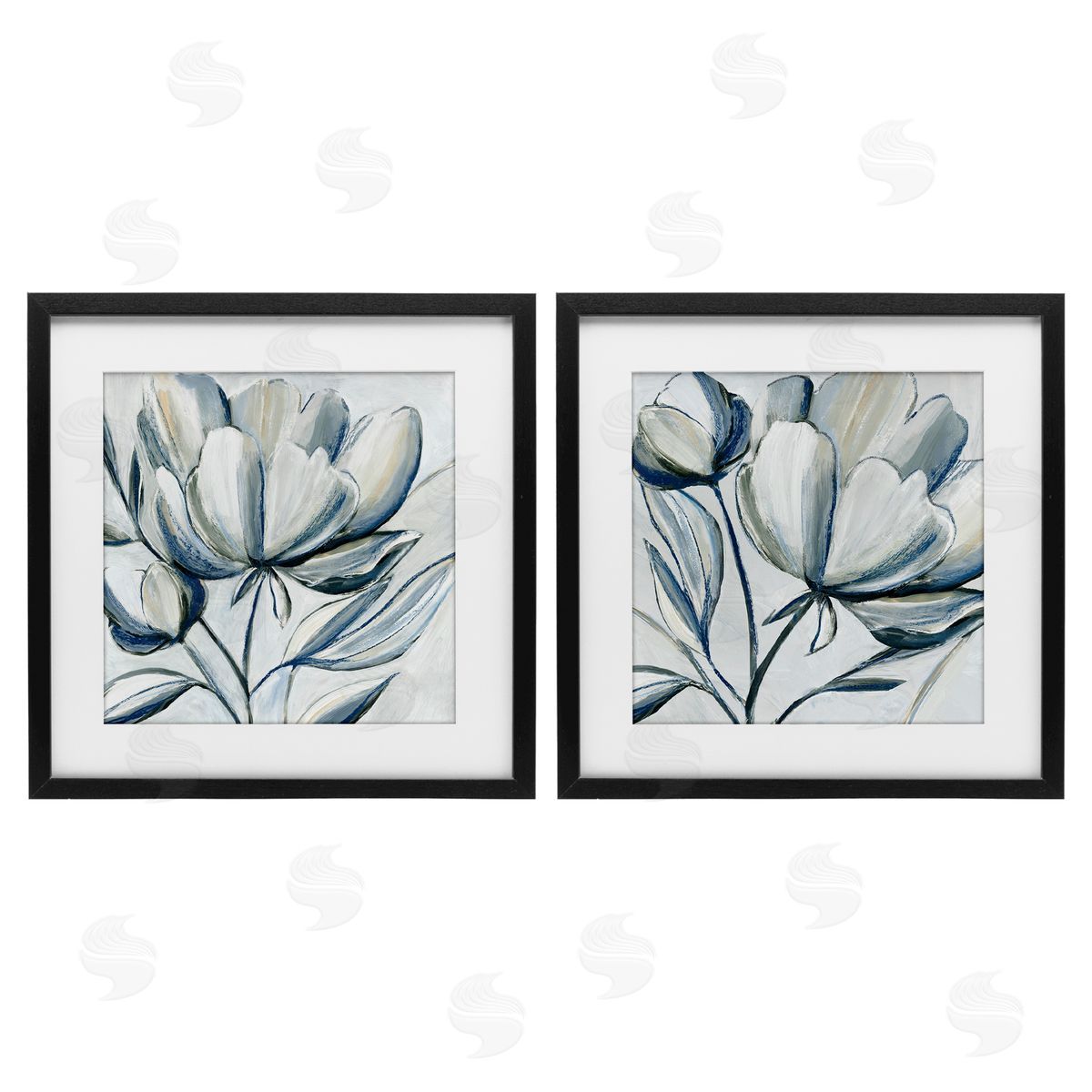 Hannah Dawson Brushed Grey Tulips Canvas Wall Art Print