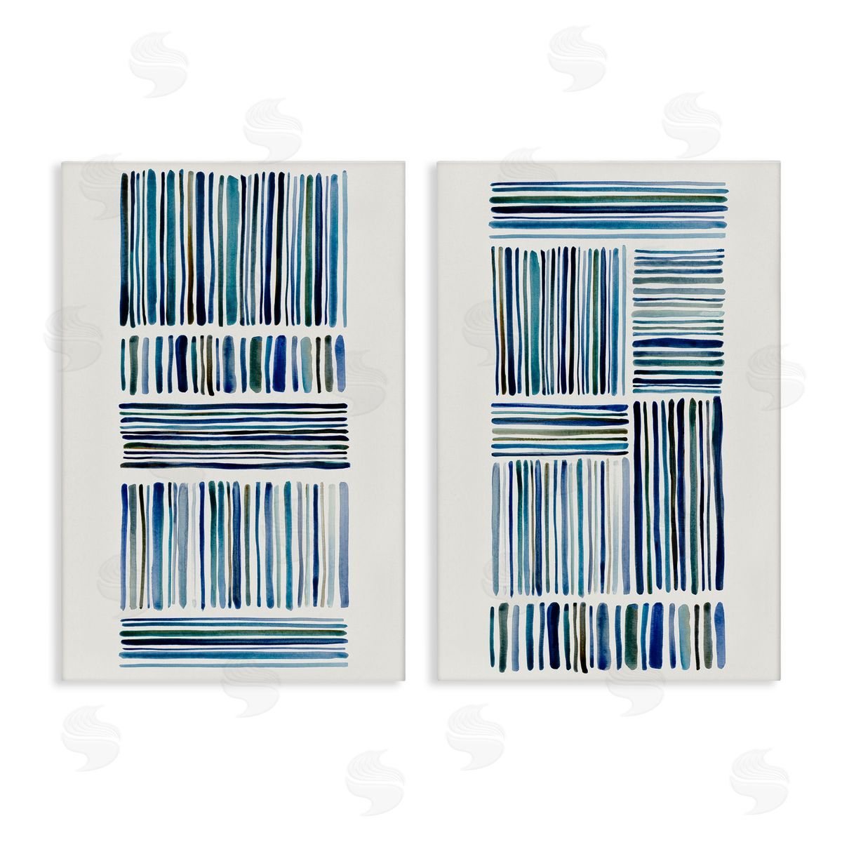 Hannah Dawson Contrasting Linear Dashes Canvas Wall Art Print