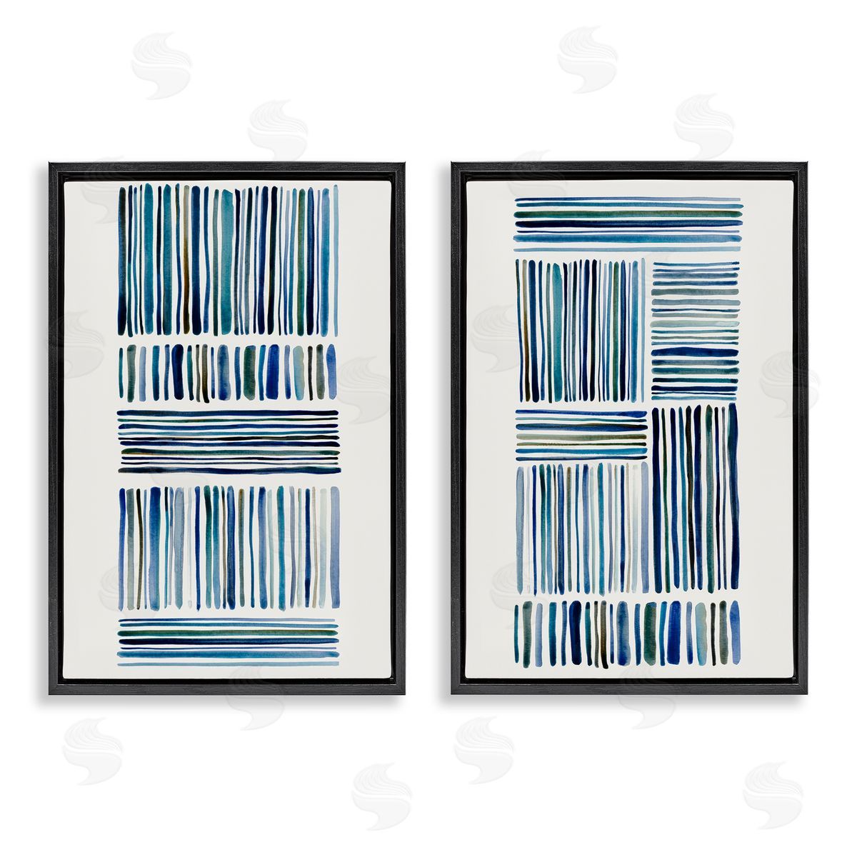 Hannah Dawson Contrasting Linear Dashes Canvas Wall Art Print