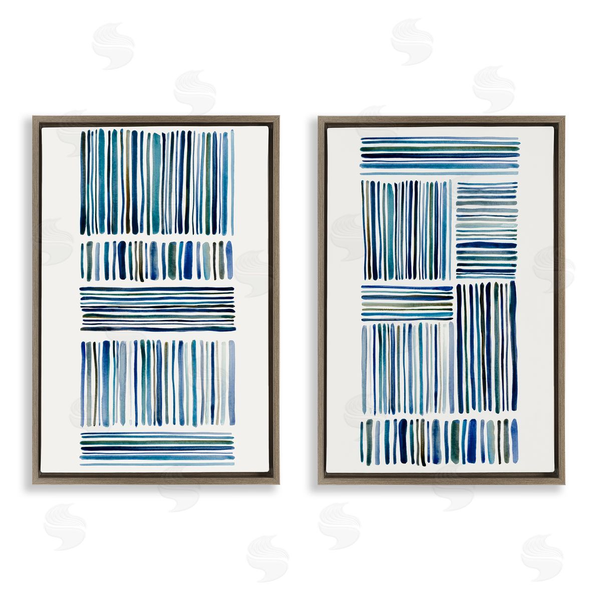 Hannah Dawson Contrasting Linear Dashes Canvas Wall Art Print